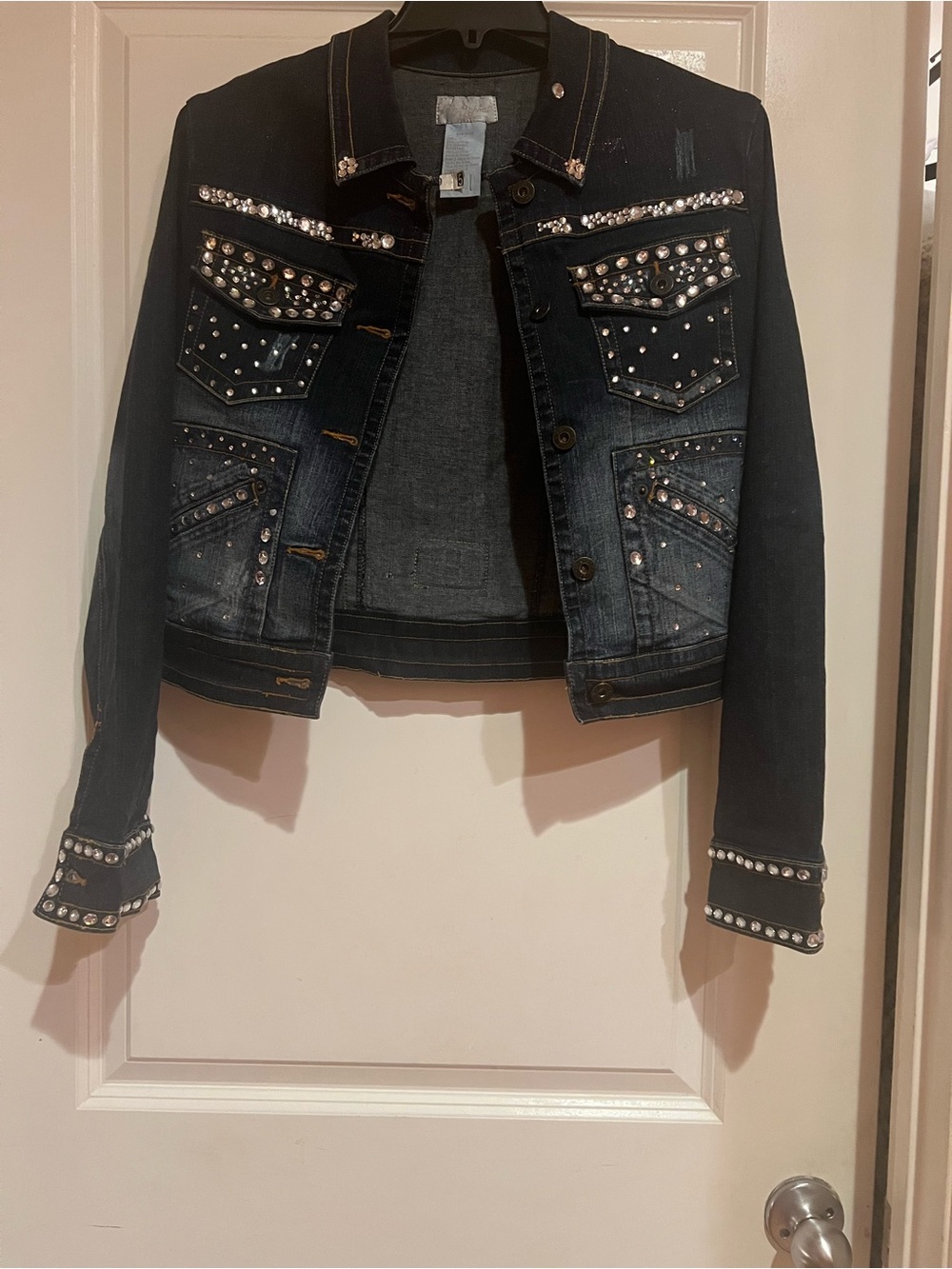 Baby Phat Dark Blue Denim Jacket with Silver Embellishments